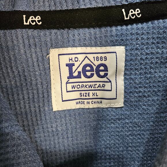 Lee Workwear Men's Thermal Fleece Sweatshirt Full Zip Hoodie Blue XL - Picture 5 of 8